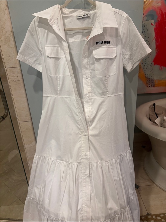 Miu Miu Other - Miu Miu White Short-Sleeve Tiered Shirt Dress for Kids